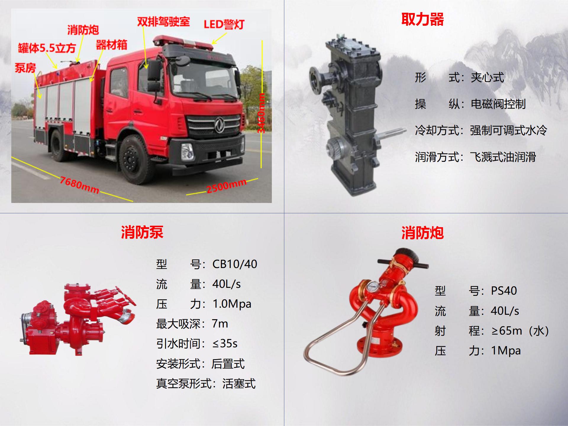 东风5.5吨水罐消防车