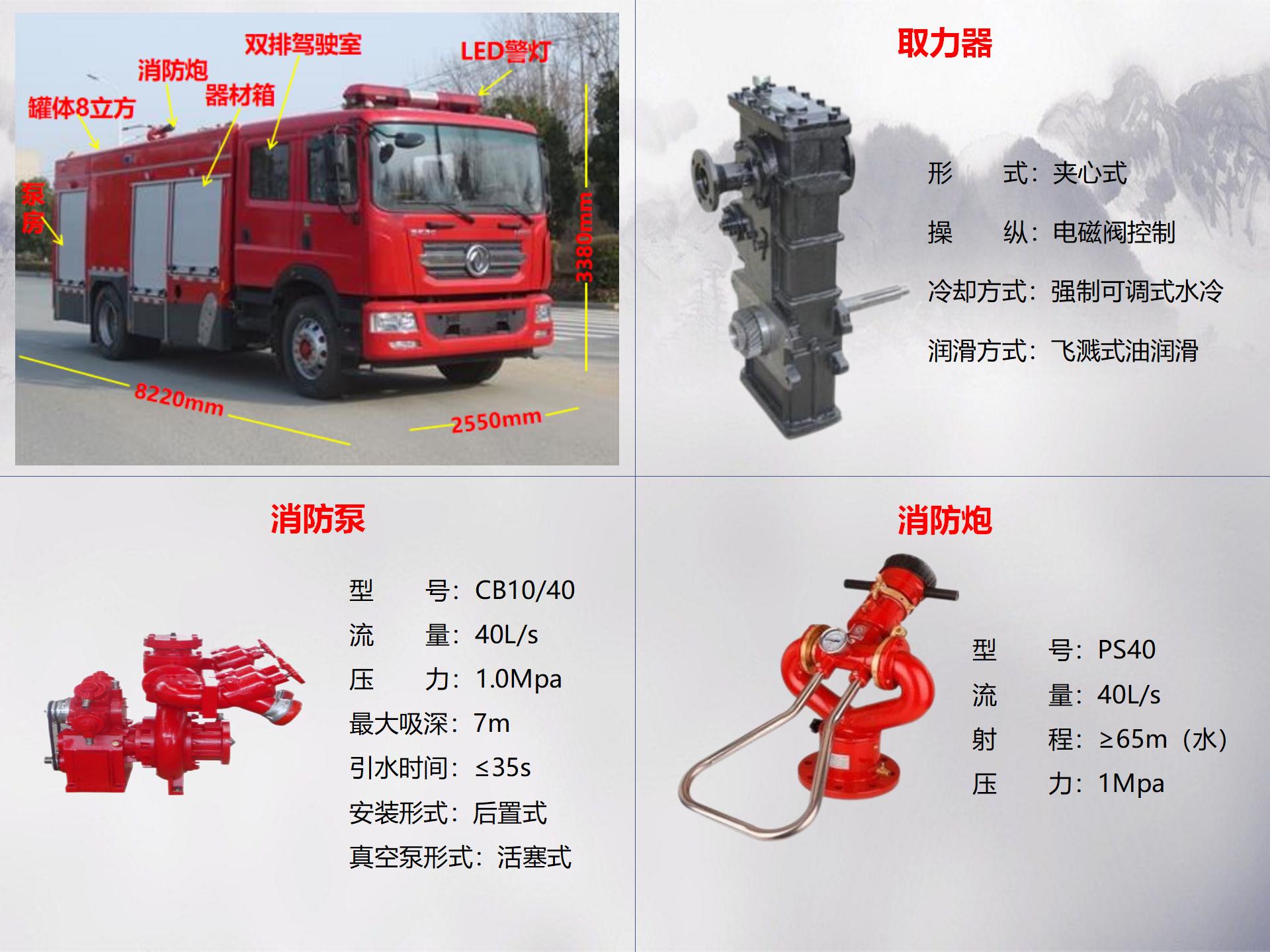 东风8吨水罐消防车