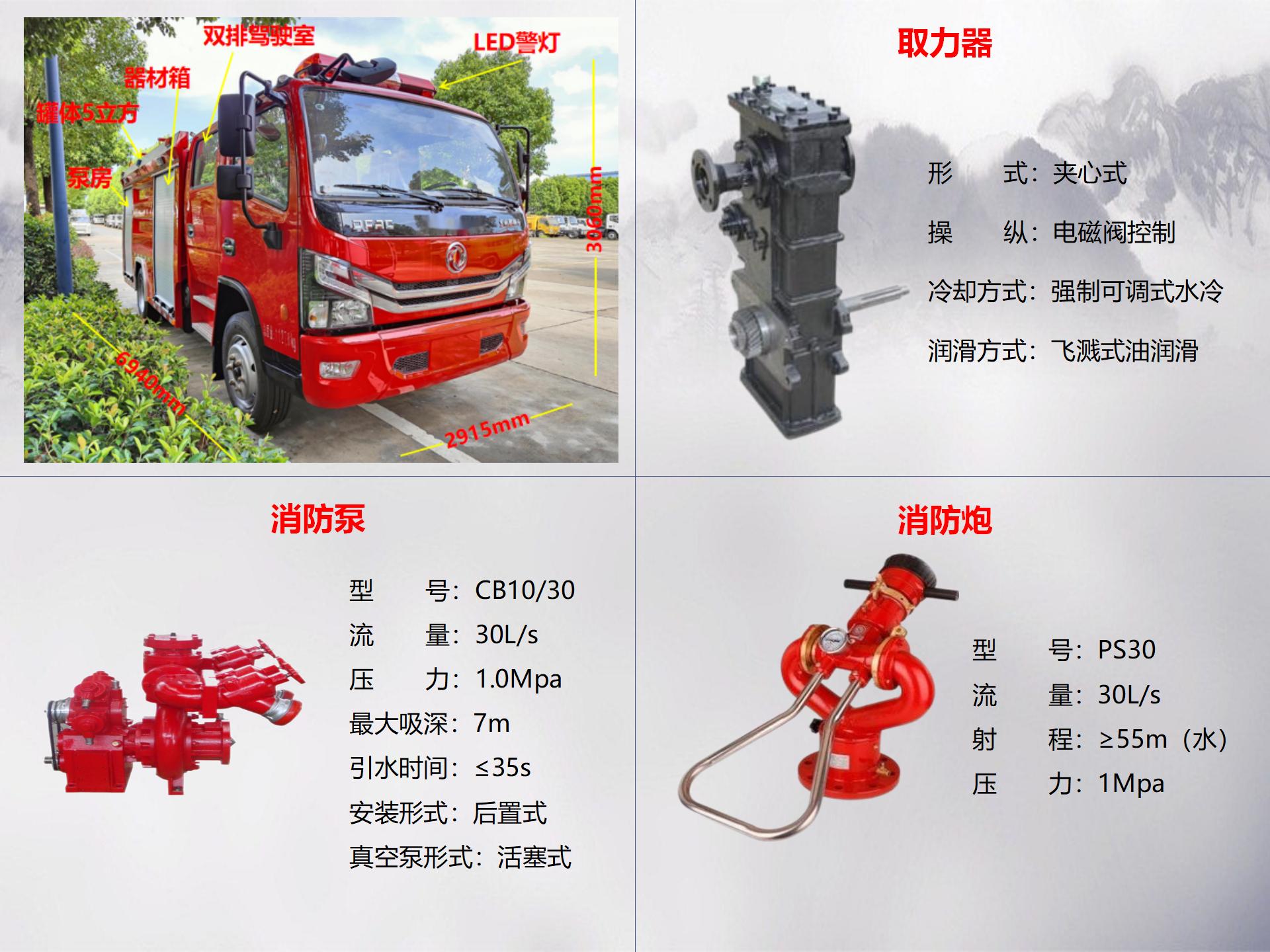 东风5吨水罐消防车