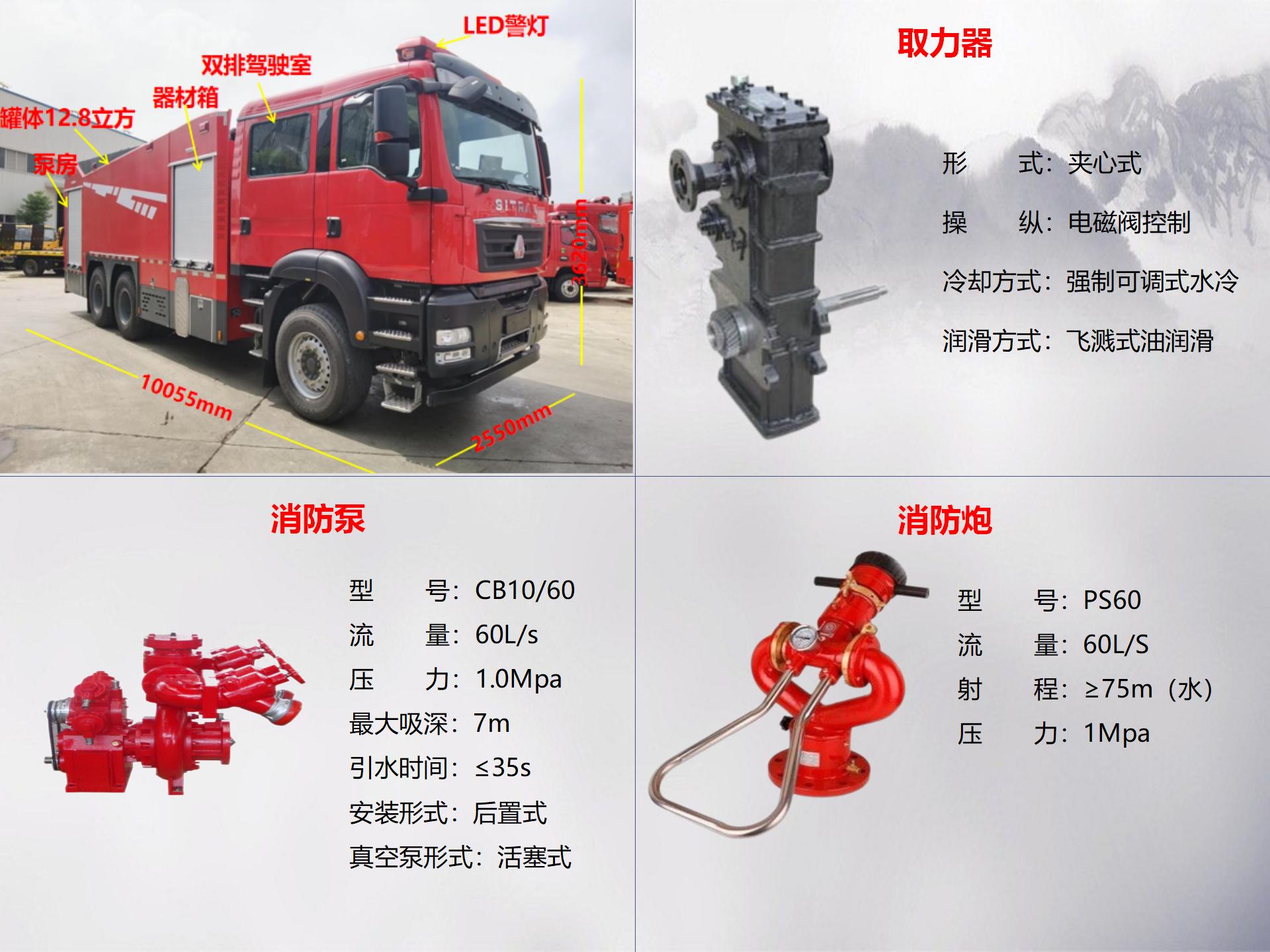 汕德卡13吨水罐消防车