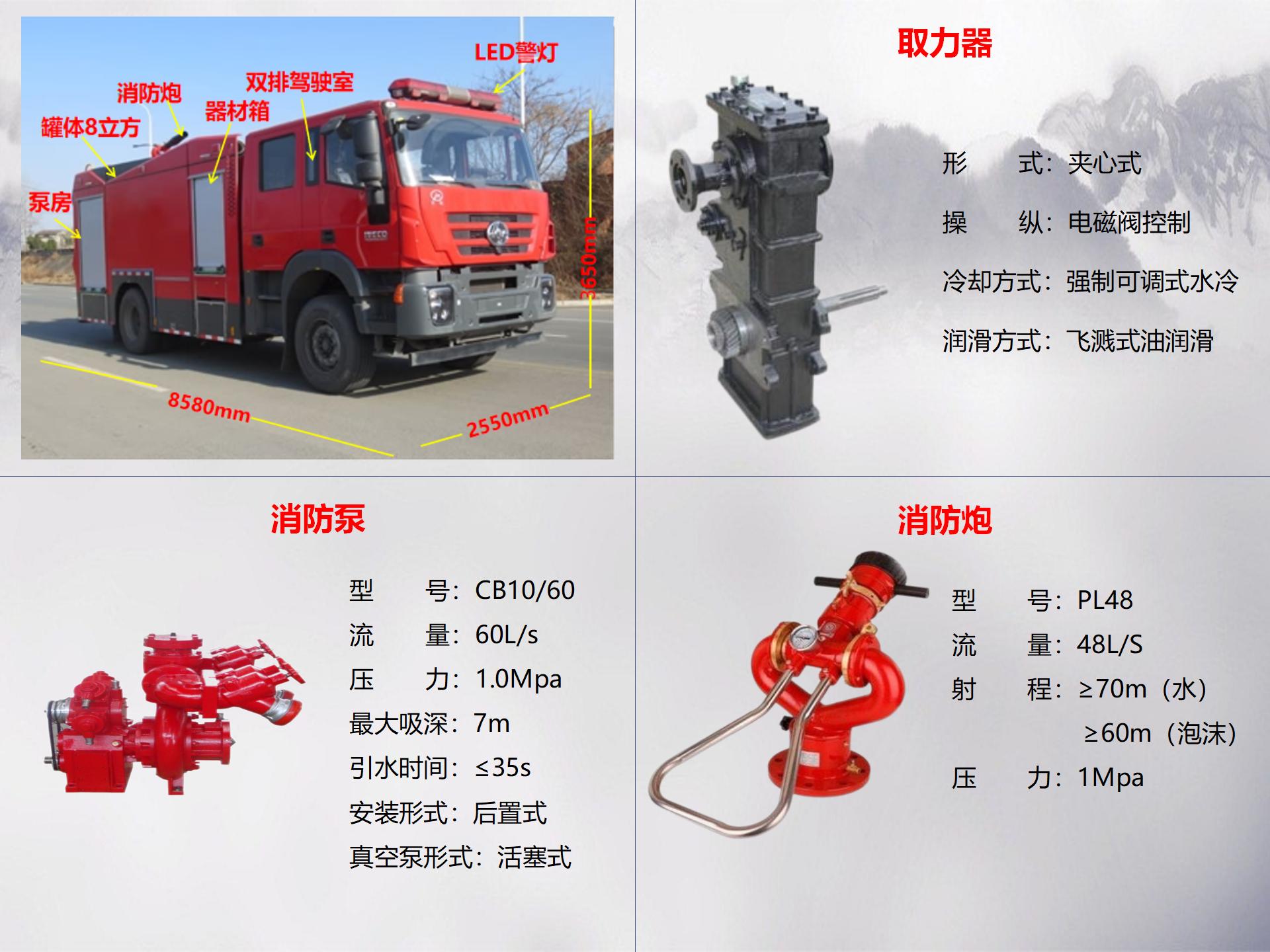 红岩8吨泡沫消防车