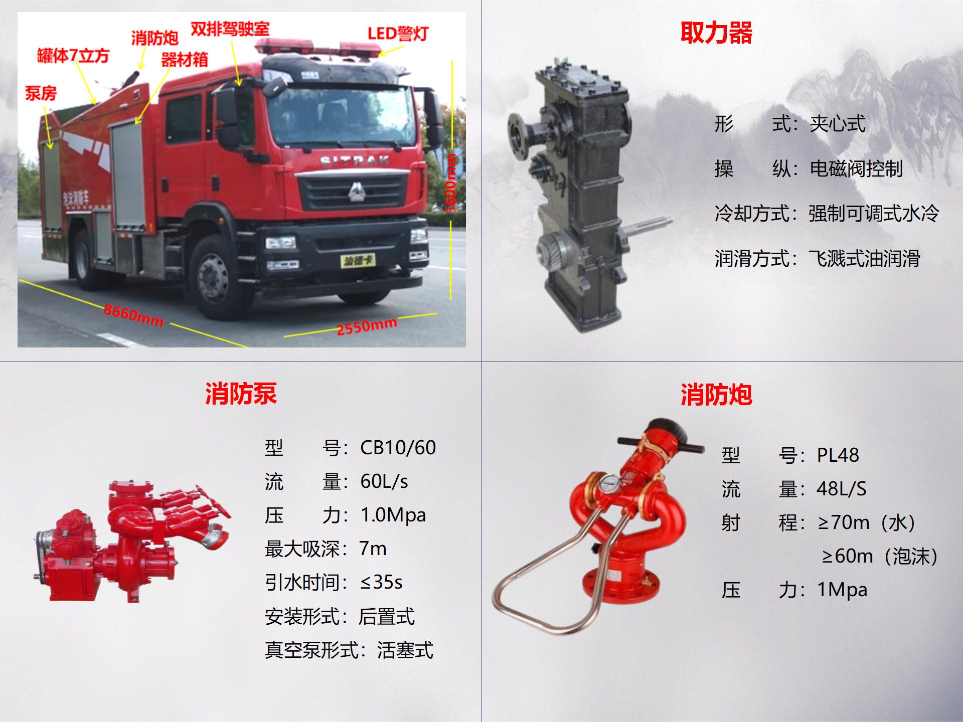 汕德卡7吨泡沫消防车